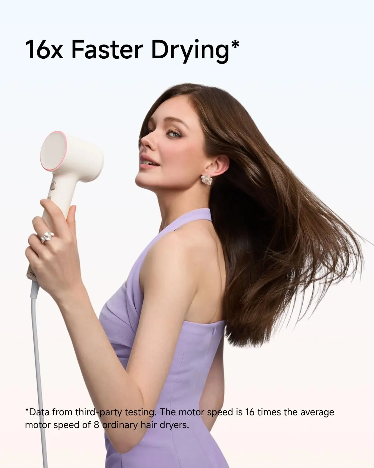 Ionic High-Speed Hair Dryer, Seashell White Finish, with Diffuser Attachment