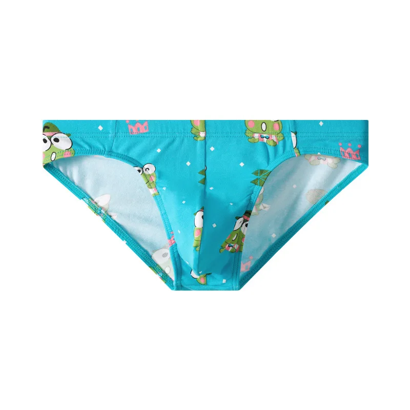 Herren-Baumwollslips mit Niedlichem Frosch-Print, Atmungsaktive Unterwäsche mit Niedrigem Bund