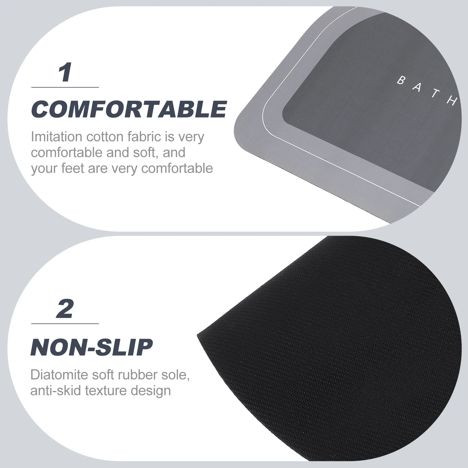 

Absorbent Floor Mat Non-Slip Bathroom Rug for Home Decor Wear-Resistant Ground Pad Design Clean Door