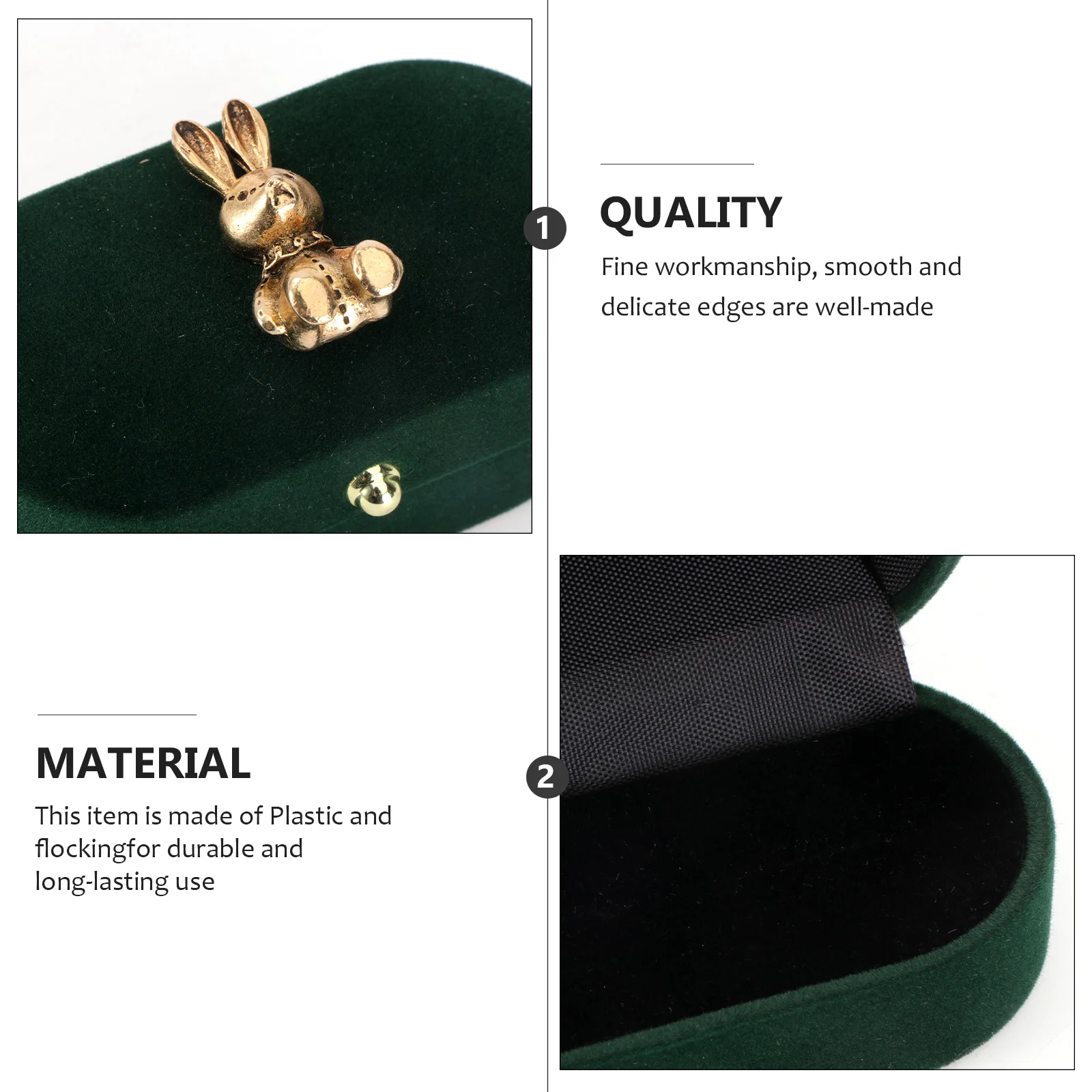 

Retro Ring Box Jewelry Storage Decorative Case Plastic Accessory Travel Earring Wedding Gift Vintage Style Durability Smooth