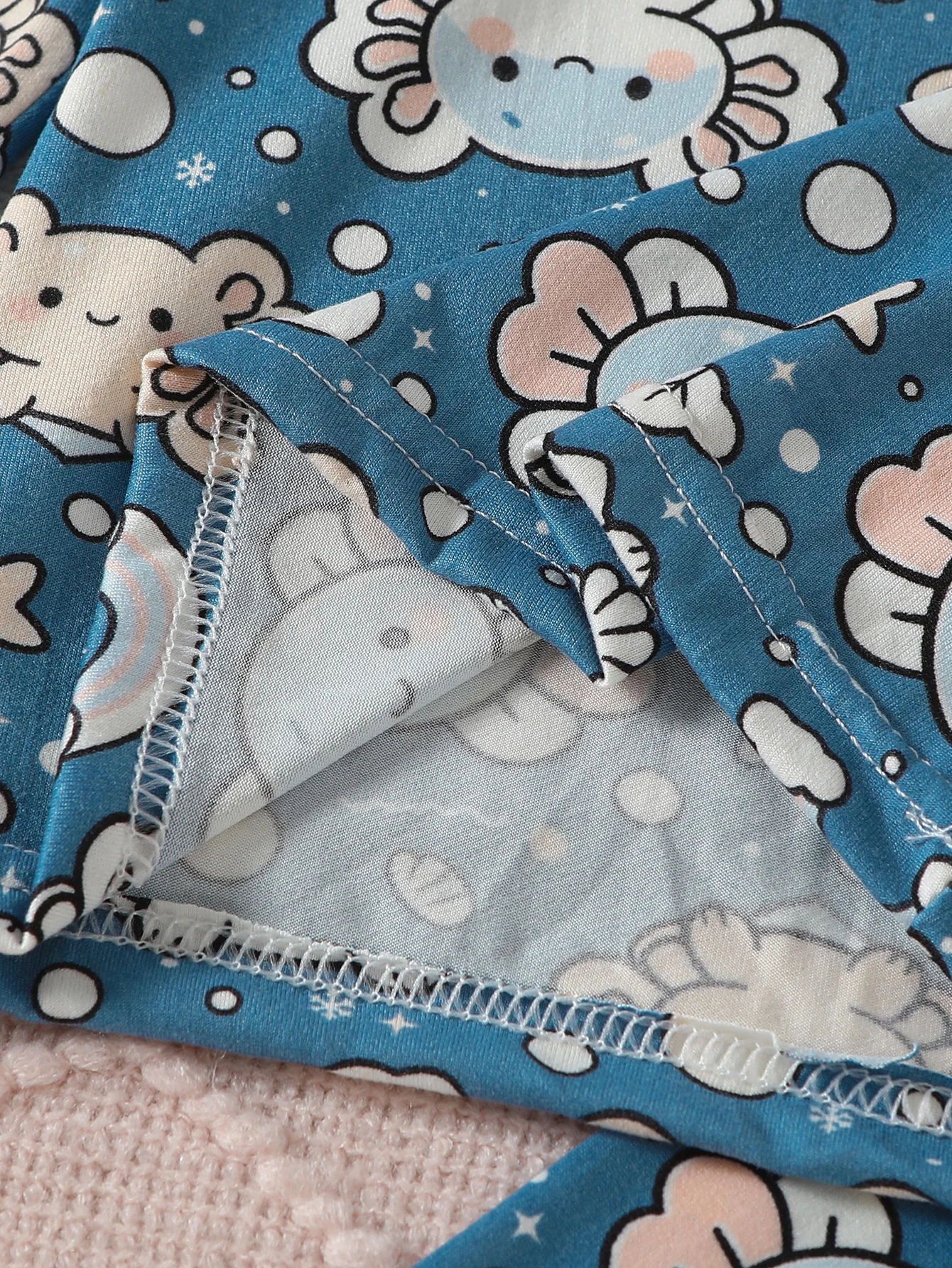 2-teiliger Kinder-Herbstanzug mit süßem Meerjungfrauen-Print, lässiger, warmer Anzug für Jungen und Mädchen, bequeme Hauskleidung, langärmelige Hose – Detail 18