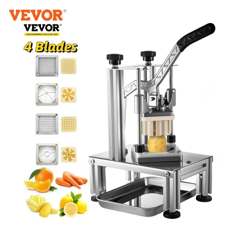 VEVOR Thương Mại Rau Củ Chopper Với 4 Lưỡi Dao Bằng Thép Không Gỉ Nhà Pháp Xào Dicer Potatos Hành Hướng Dẫn Sử Dụng Máy Thái Cắt Hoa Quả