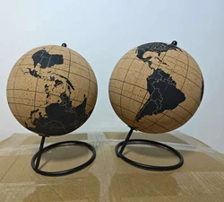 Aqumotic Cork Globe Decoration No Word 1pc World Message Board with Push Pins Large and Small Office Table Decora