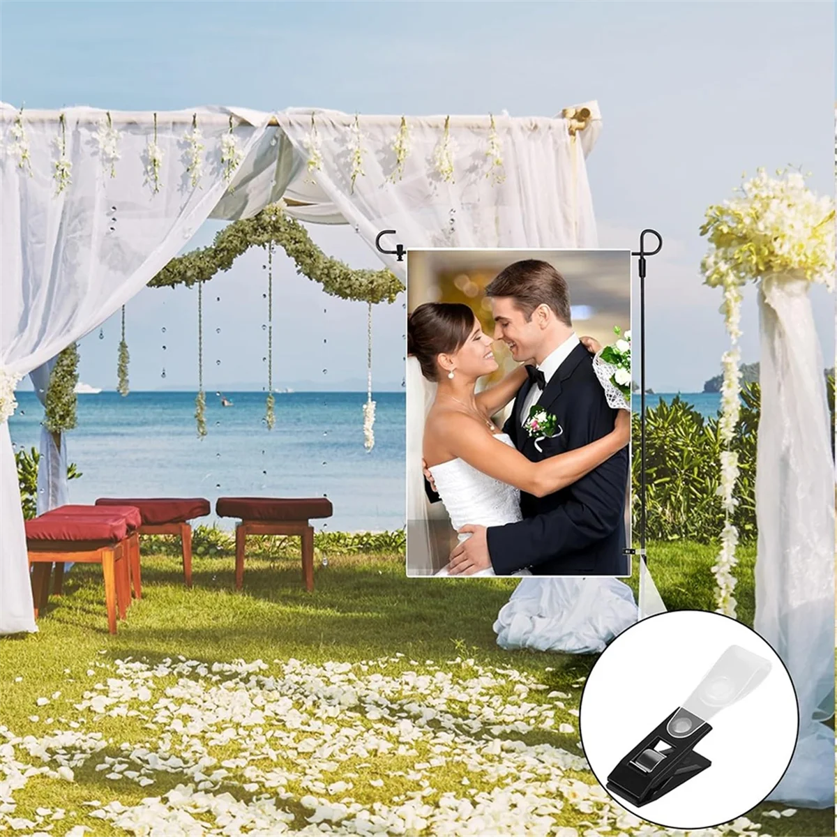 A71P 20 قطعة سدادات علم الحديقة مقاطع علم الحديقة للخارج المضادة للرياح أصحاب العلم الصغيرة لساحة وعمود علم الحديقة