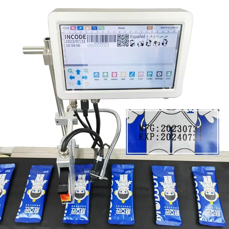 【2026】2026 INCODE Online Inkjet Printer Hot Sale Multifunctional Automatic Assembly Line 600dpi Resolution Low Price Label Print
