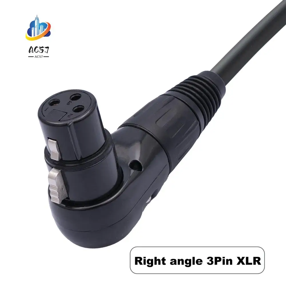 AC57-2Pcs 3 Pin XLR Right Angle Male To Female Plug Microphone Audio Cable 90 Degree XLR Female To Straight XLR Male Cable