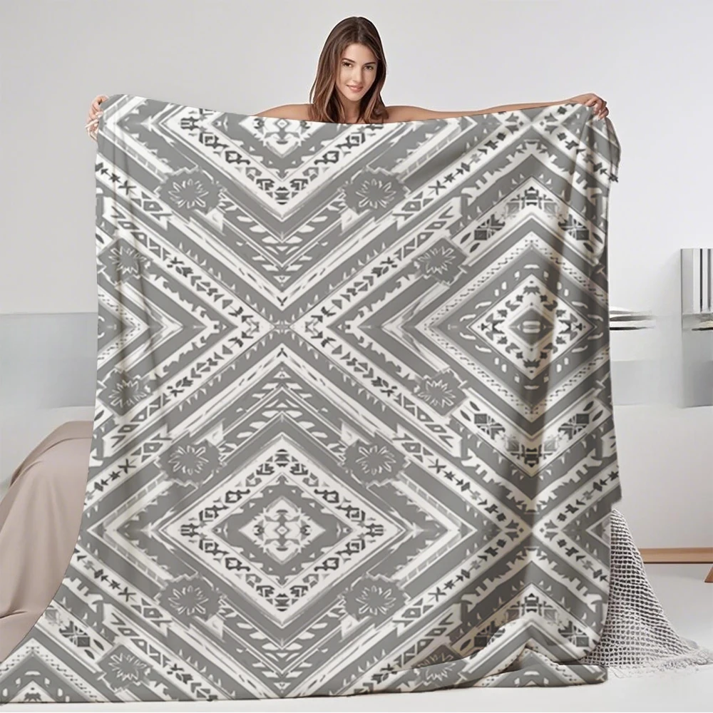 

Cozy Flannel Soft Blanket Ethnic Shadow Luxury Microfiber Bedspread Bedcover Featuring Lightweight Ultra-soft Touch Blankets