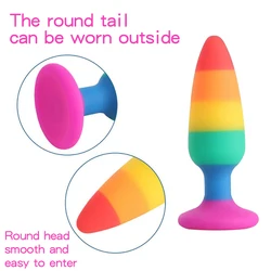 Rainbow Anal Plug 3 Size Soft Liquid Silicone Butt​ Plug Sexshop Para Homens Dilatador Juguetes Sexuales Dildo Sex Toys For Man