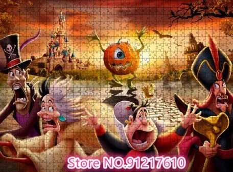 Puzzle de 1000 pièces Disney Minnie pour enfant, jeu de casse-tête brûlant pour Halloween, cadeau de vacances