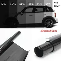 300cmx50cm Black Car Window Foils Film Roll Car Auto Home Window Glass Summer Solar UV Protector Sticker Films