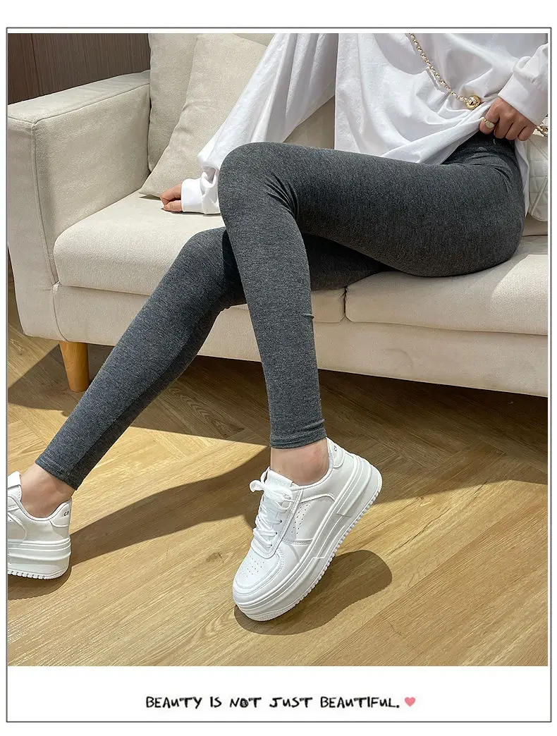 Modelagem leggings mulher ropa flexível remendo fofo angustiado senhoras bunda-levantada primavera outono sem forro apertar v-crocks tom