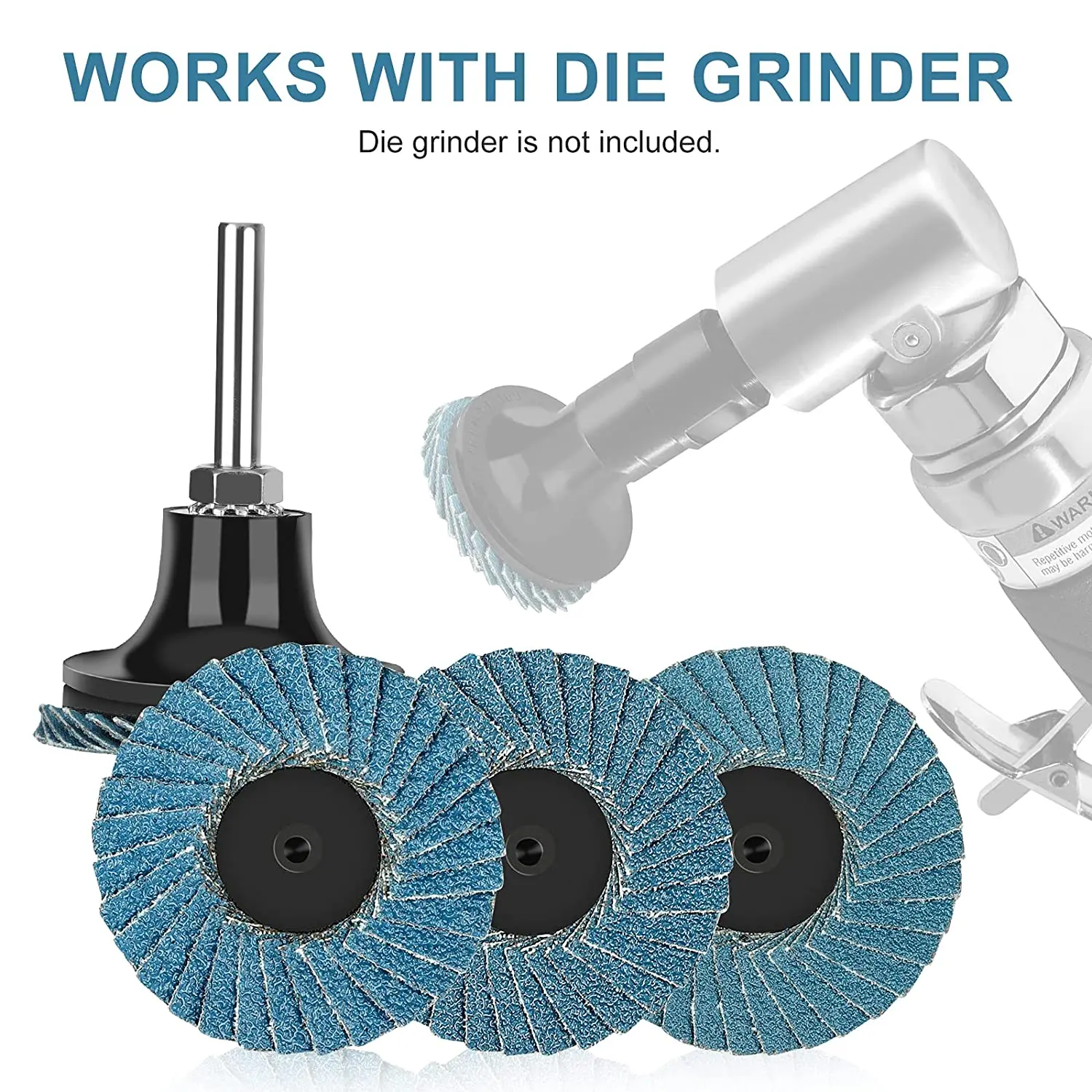 SI FANG 10PCS Zirconia Alumina Flat Flap Disc Roll Lock Grinding Sandpaper Wheels with 1/4 inch Holder 40/60/80/120 Grit