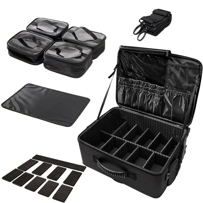 Makeup case and makeup artist's large-capacity rolling suitcase, multifunctional