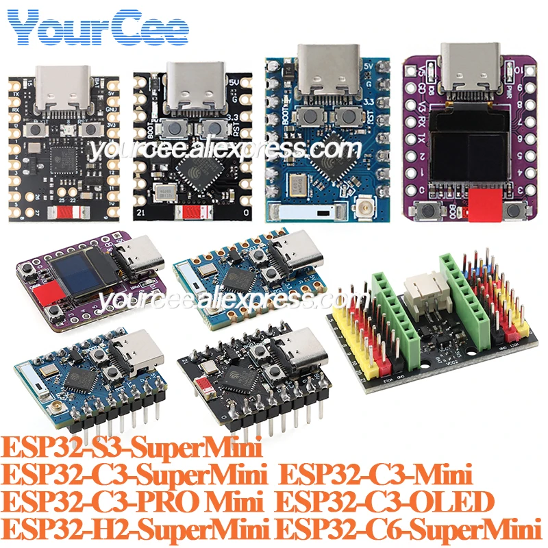 5pcs/1pc ESP32-C3 ESP32C3 ESP32C6 S3 H2 PRO Mini SuperMini Zero Wi-Fi Ble Program Learn Core Development Board Module ESP32C3FN4