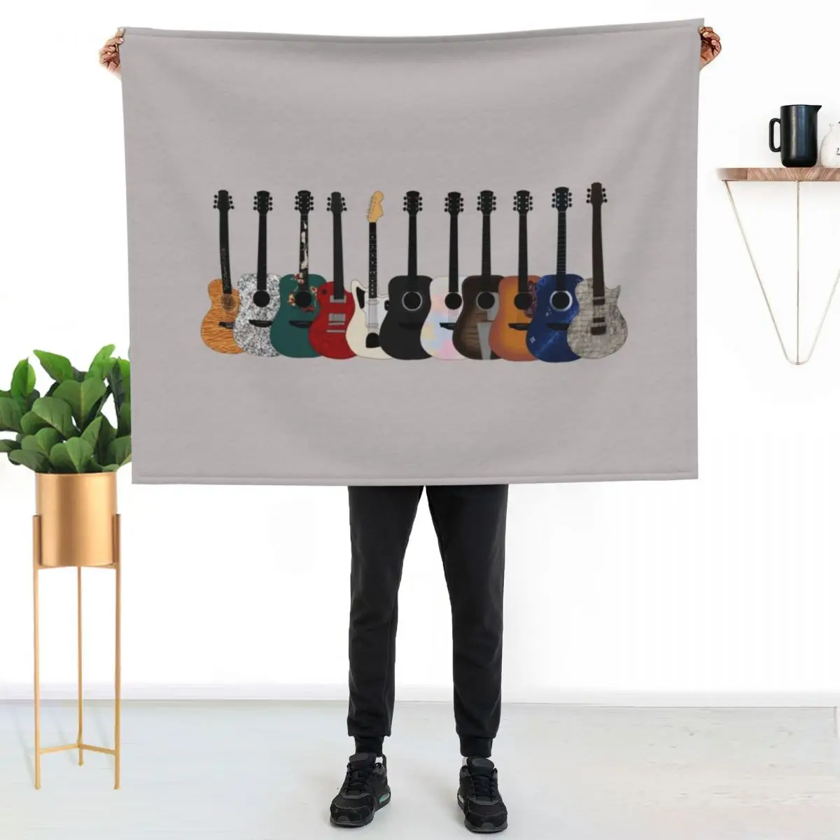 The Era of Guitars Throw Blanket Baby Retros blankets and throws heavy to sleep Winter beds Softest Blankets
