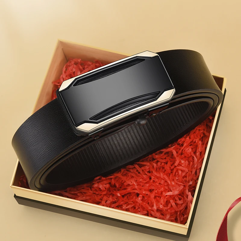 

Fashionable Men's Automatic Buckle PU Belt Trendy Men's Casual Shorts Belt Accessories Retro Men's Business Belt