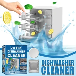 20pcs Dishwasher Cleaner Tablets Strong Dirt and Oil Removal Cleaning Sheet Descaling Detergent Tablets Kitchen Cleaning Tools