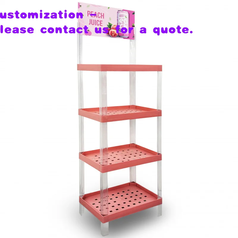 custom.Heavy Duty High Quality Bottle Beverage 4 Tier Stacking Plastic Shelves Garage Storage