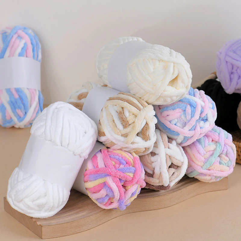 50 г/шарик, цветная ледяная полоса, нить, зеленая шерстяная нить, синель, толстая пряжа для ручной вязки, не скатывается, для вязания крючком «сделай сам», шарф