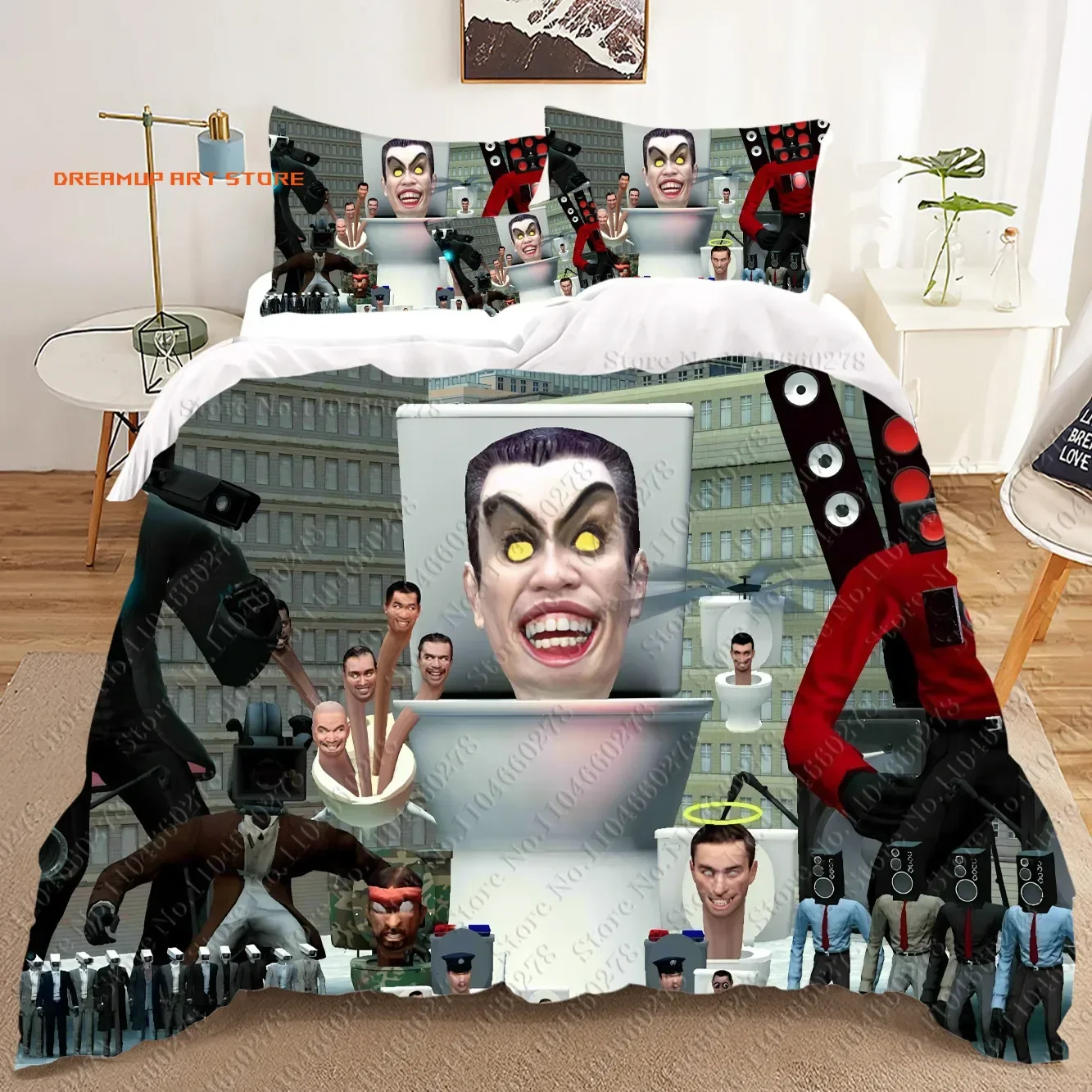 2026 Skibidi Toilet Arale 3D Bedding Sets Print Duvet Cover Adults/ Children Bed Comforter Birthday Gift Dropshipping