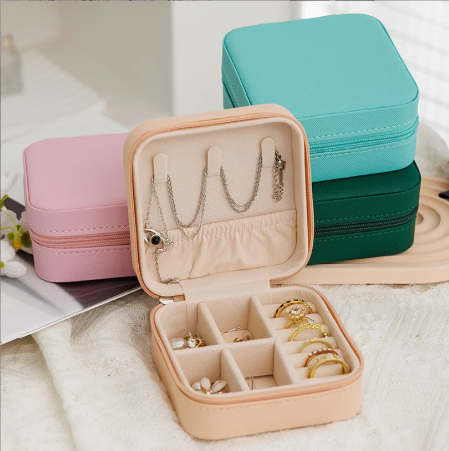 الأزرق فتحات واحدة صندوق مجوهرات لاقتراح الزفاف خاتم الخطوبة الهدايا المنظم صندوق تخزين النساء القلائد علبة التعبئة والتغليف #1