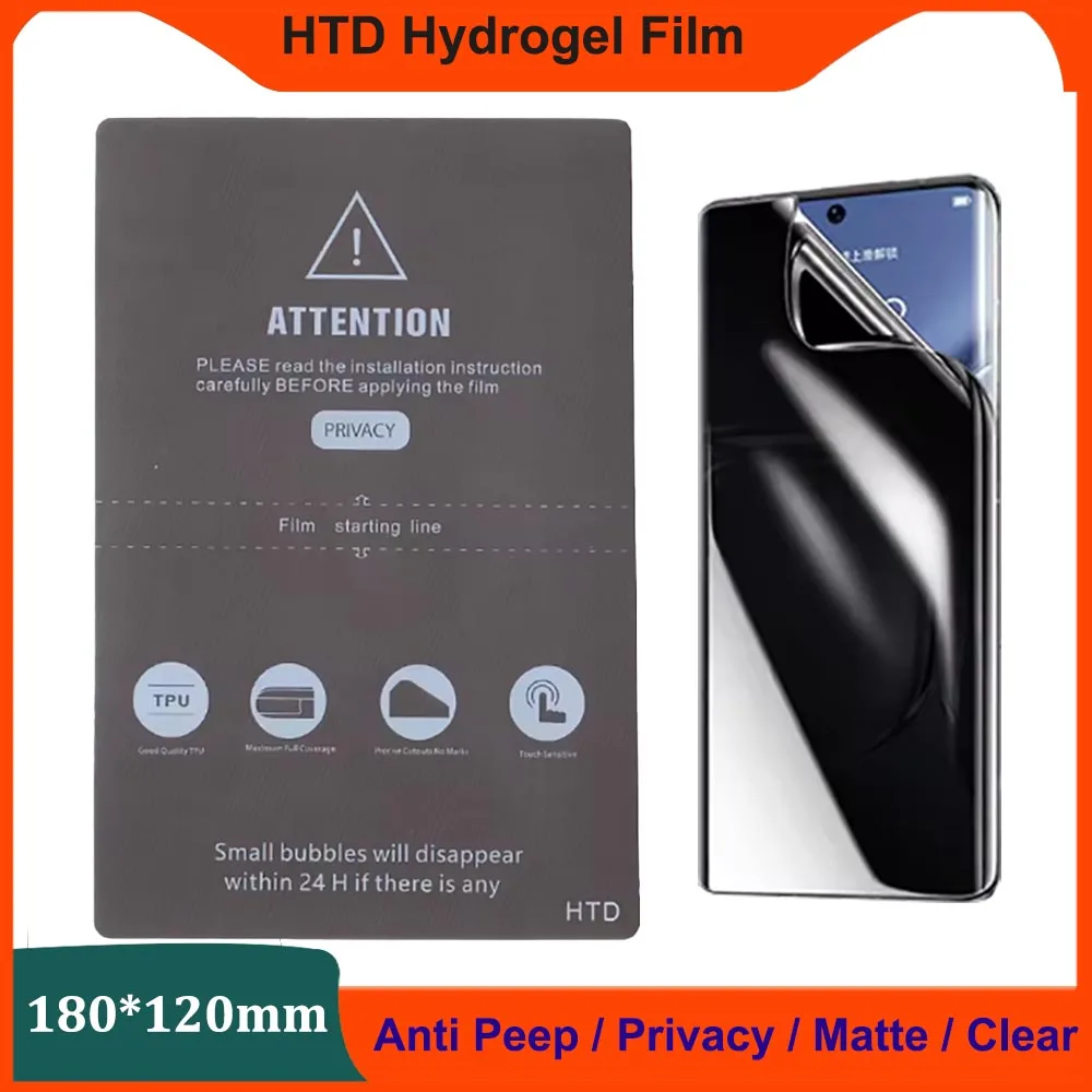 

50PCS HD MATTE Anti Peeping Frosted Protection Privacy Hydrogel Film For Mobile Phone Screen Protective Film for Cut Machine