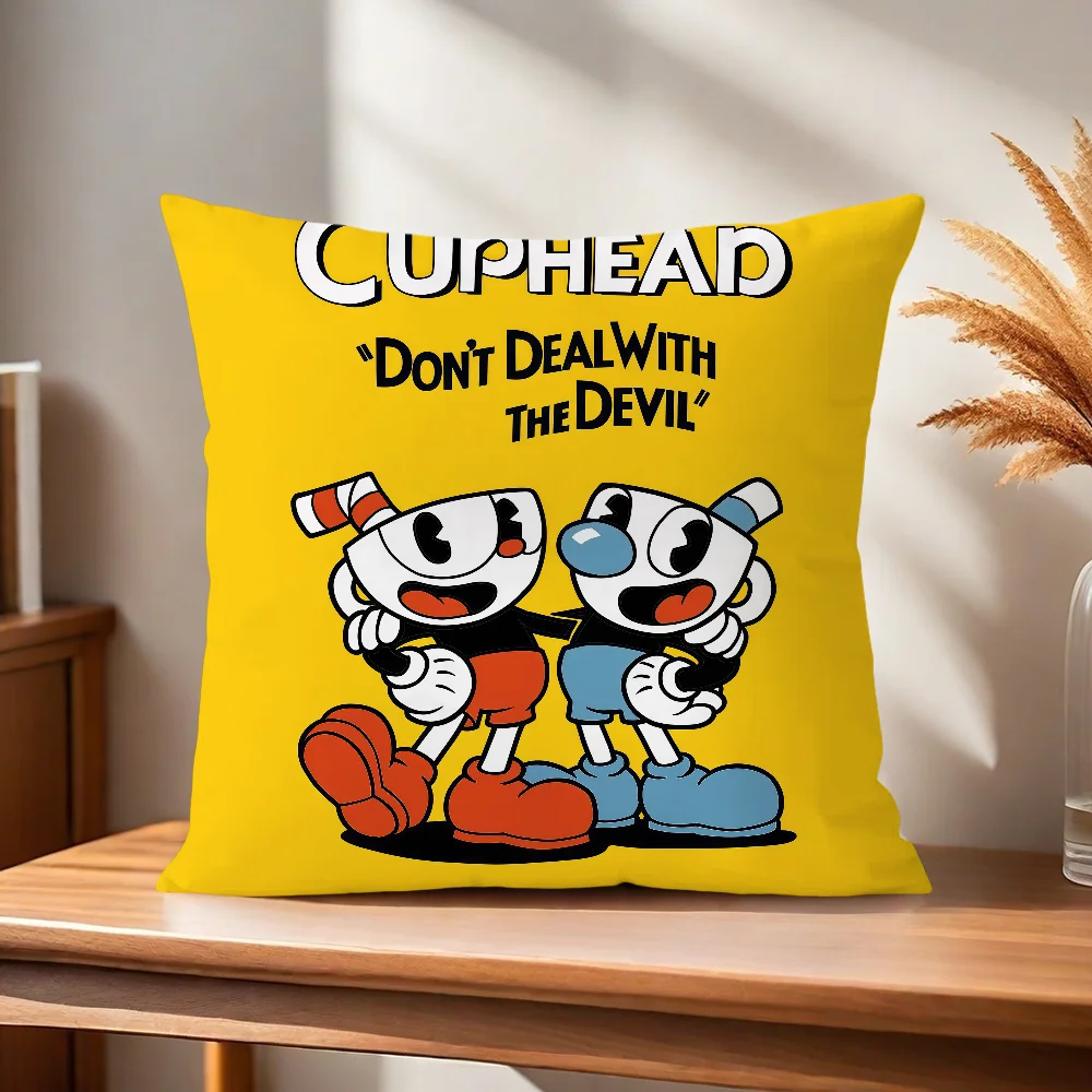C-C-Cuphead Game Kissenbezug Kissenhülle für Zuhause, Sofa, Wohnzimmer, Büro, Café, Auto. – Detail 4