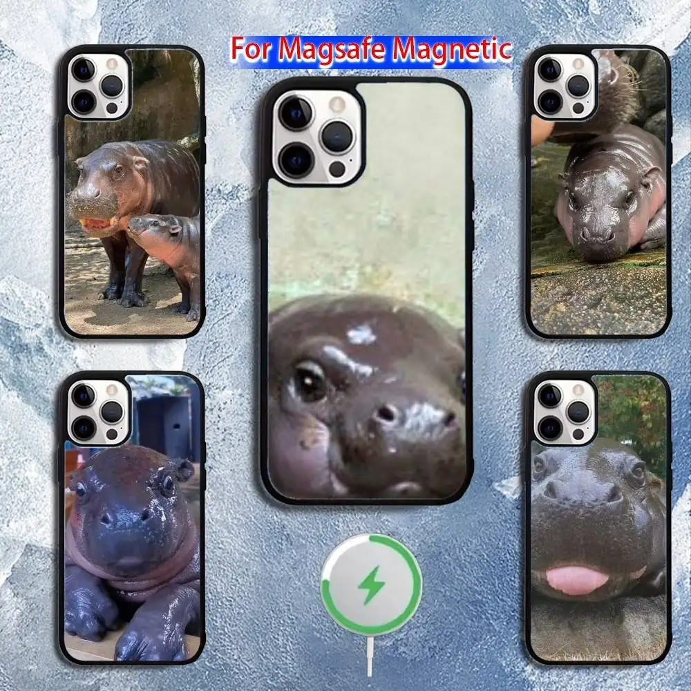 

H- Hippo Moo D-Deng Phone Case For iPhone 16,15,14,13,12,11,Pro,Max,Plus,Mini,Magsafe,Magnetic Wireless Charging Case