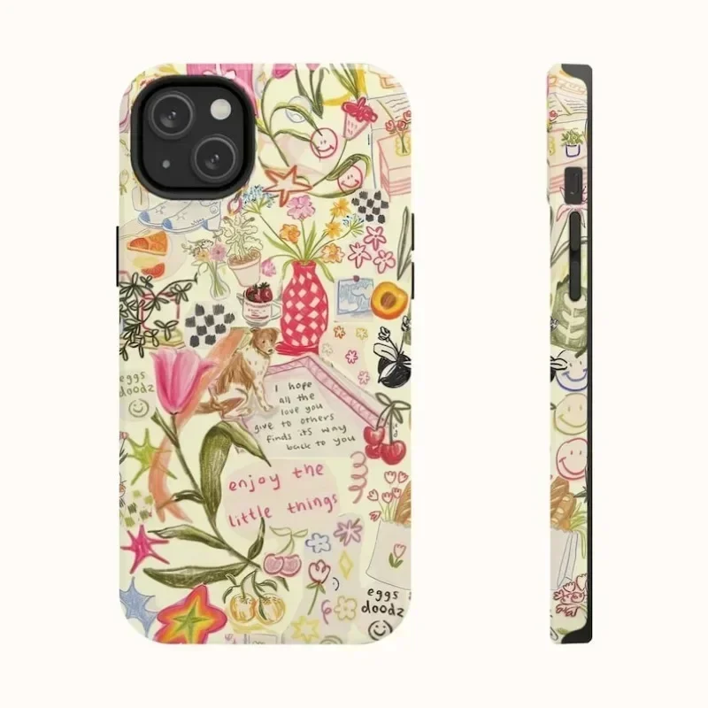 Yellow Flowers Collage  Phone Case For IPHONE 16 15PRO MAX 14 13 12 11 Acrylic TPU Two in one magnetic Mobile Phone Cases