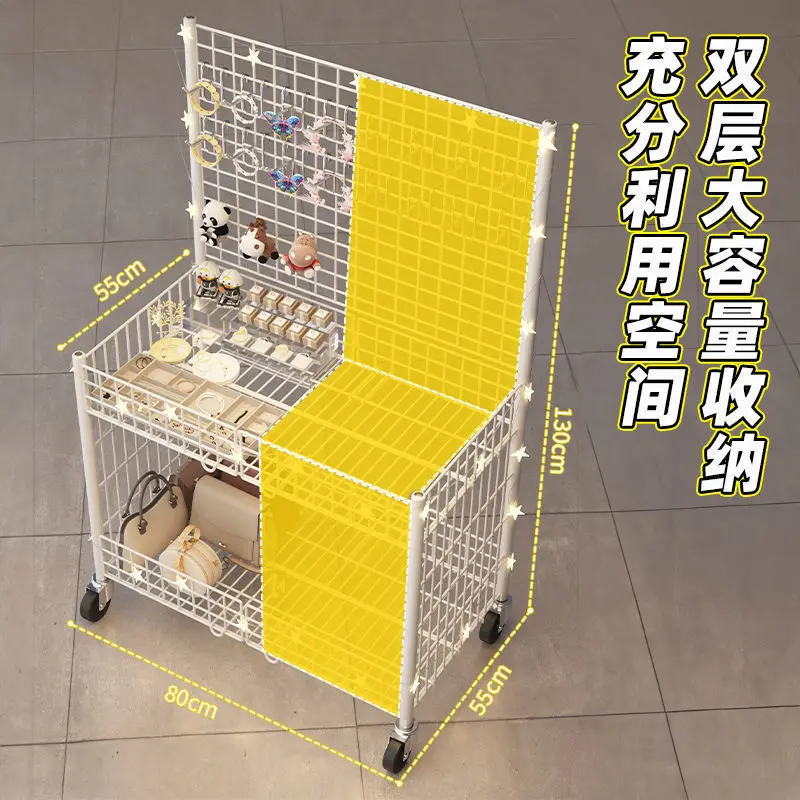 

Night market stall entrepreneurship folding trolley floor grid display stand promotional car stall artifact
