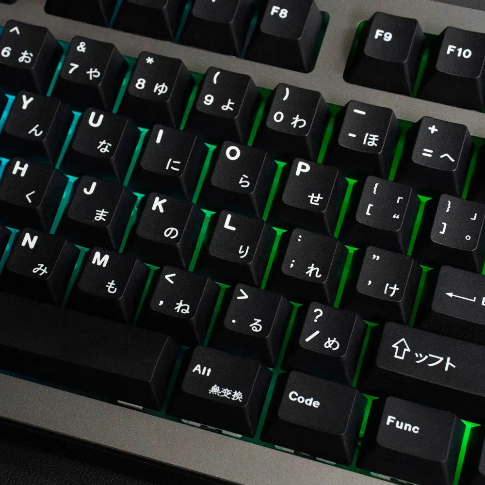 WOB PBT Keycaps Dye Sublimation Cherry Profile Japanese No Backlit 129 Keys Black Fit 64 75 87 89 Layout Mechanical Keyboards
