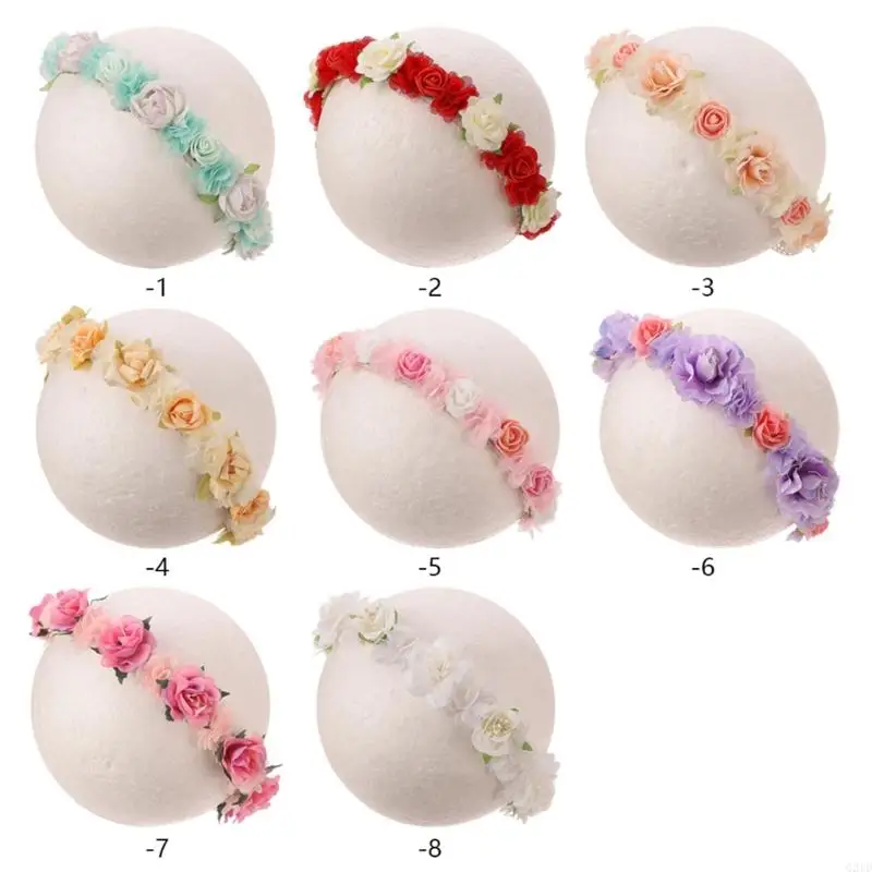 Hair Accessories Elastic Headpiece Hairband Lace Flower Headband Adjustable Hair Band Floral Headwear Photography Props