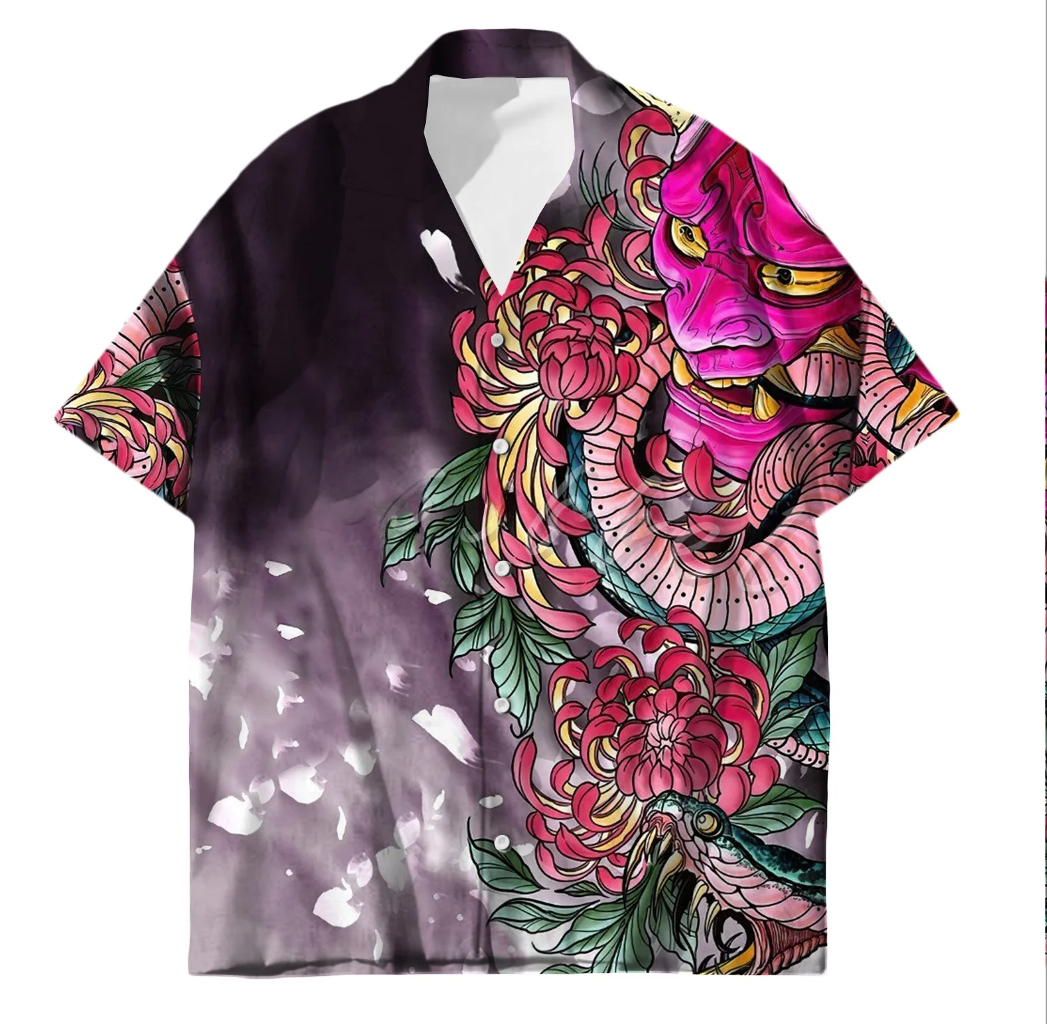 

3D Printed Men's Casual plus Size Street irt ort Sve Polyester Summer Faion Streetwear Stand Fit for Middle-Aged Men