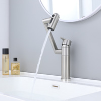 304 Stainless Steel Single Hole Hot And Cold Water Tap For Wash Basin Bathroom Swivel Sink Faucet