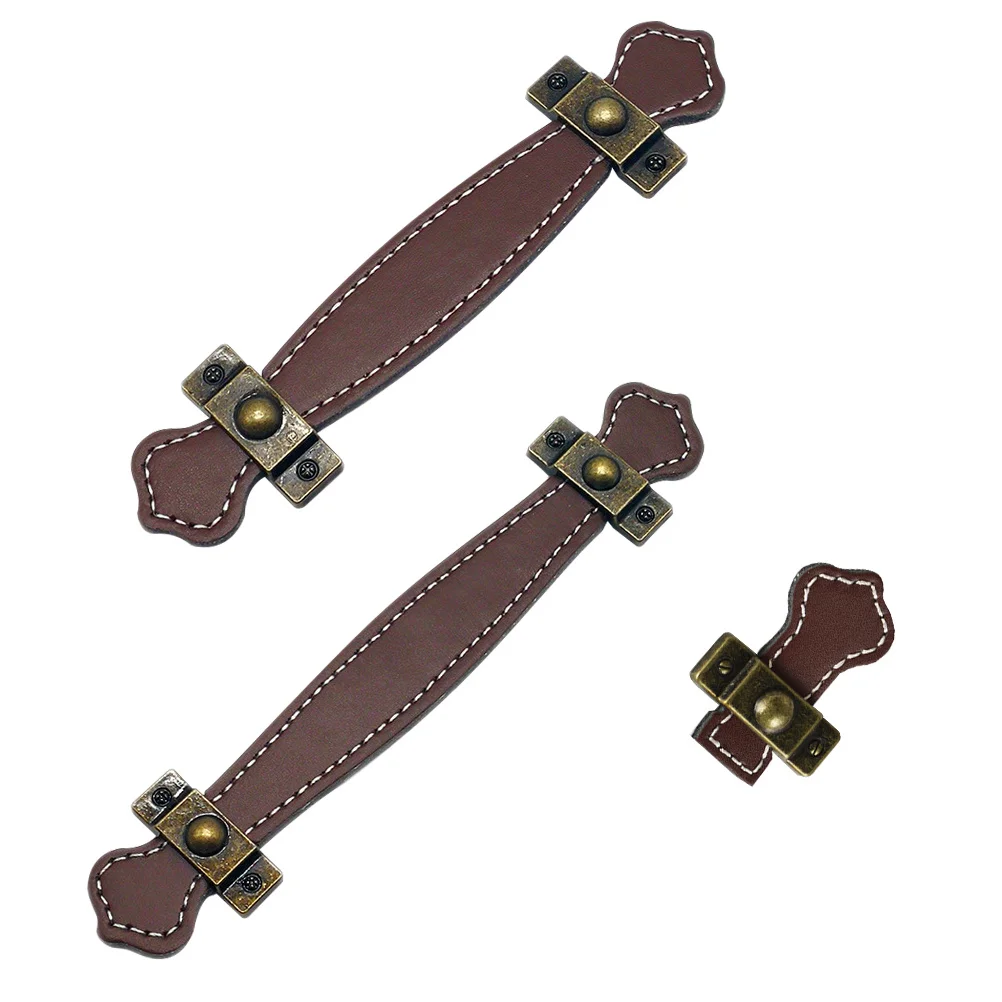 

3Pcs PU Knobs Zinc Alloy Cabinet Pulls for Drawers Wardrobes Furniture Decorative Handles Easy to Install