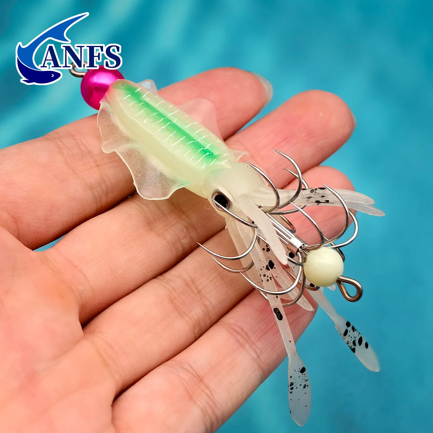 مجموعة طُعم الحبار مكونة من 3 قطع من ANFS - مثالية للصيد الليلي، وطُعم صيد الحبار، وهدية صيد مذهلة للصياد. #5