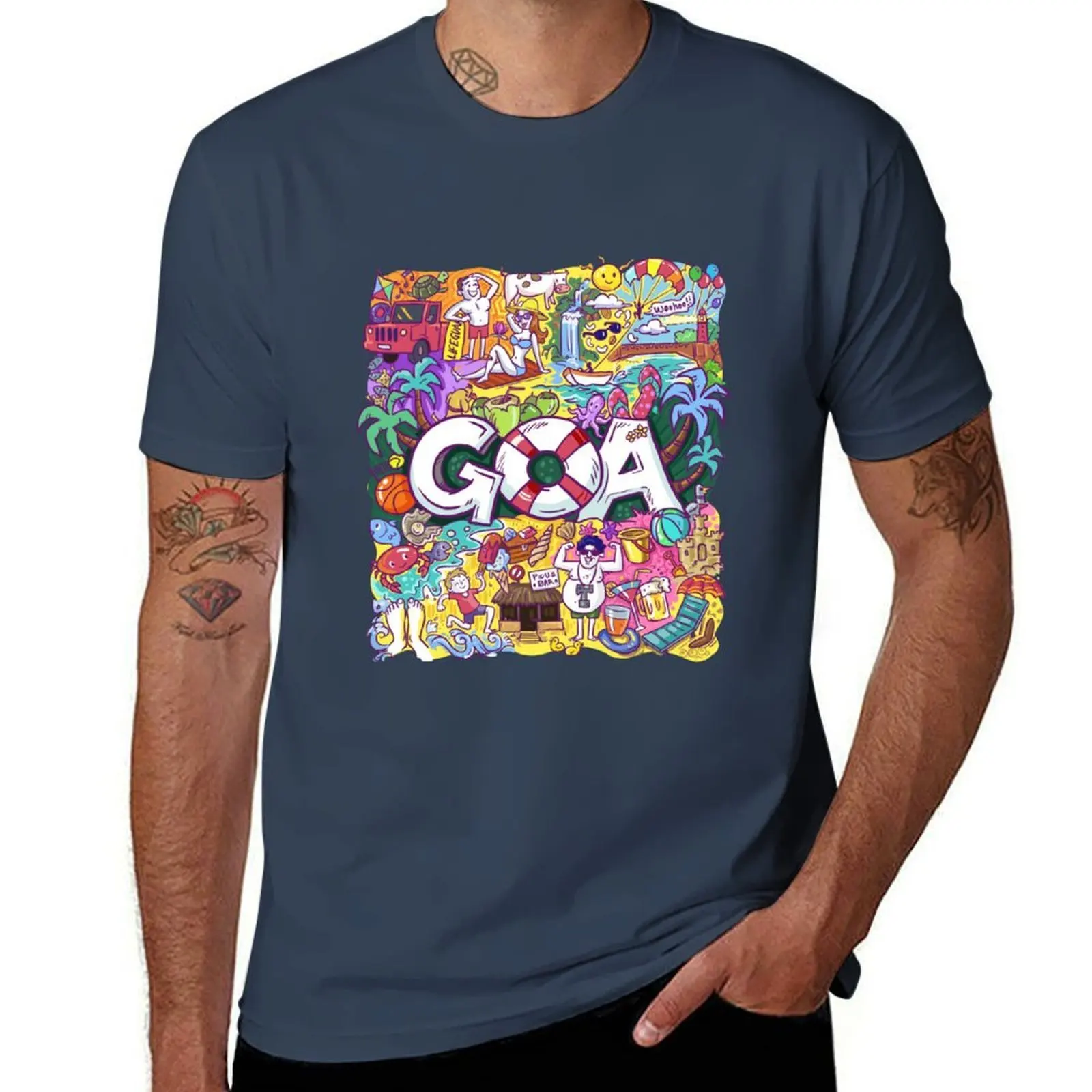 

Goa Doodle mashup 2 T-Shirt Big and Tall Gym T-Shirt