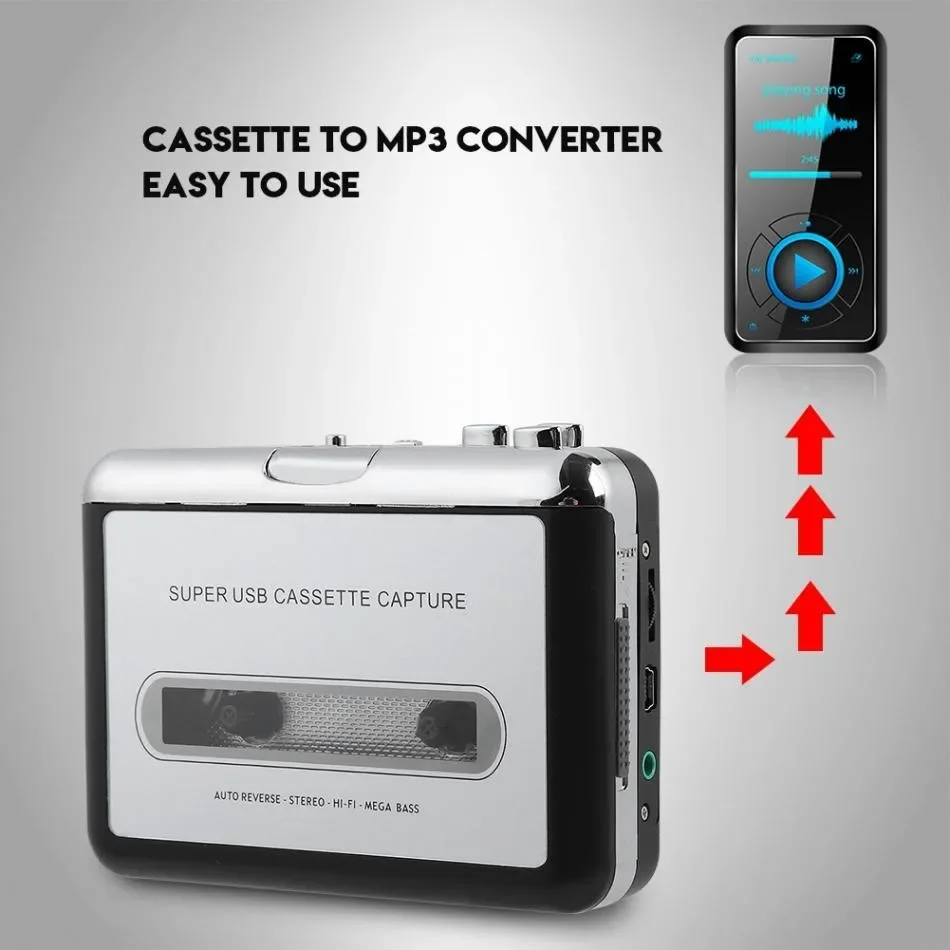 Portable Cassette Machine Walkman Audio Player Tape Transcription Computer U Disk To MP3 Format USB Converter Headphone Output