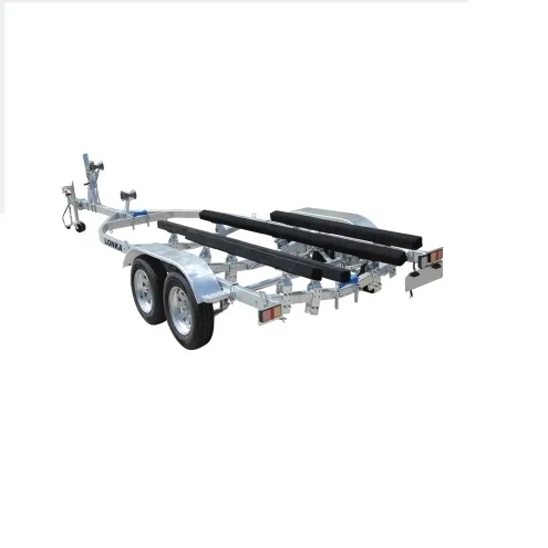 

7.7M Long Heavy Duty Four Wooden Bunks Four Wheels Boat Trailer with 2.5 Ton Capacity