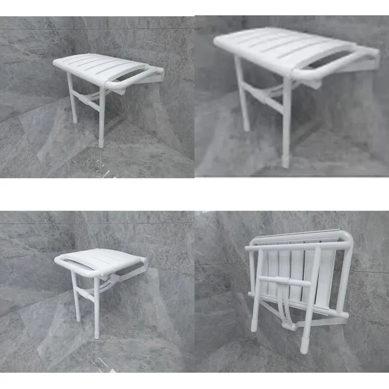 Modern Foldable Plastic Shower Stool Non Slip Shoe Changing Bench
