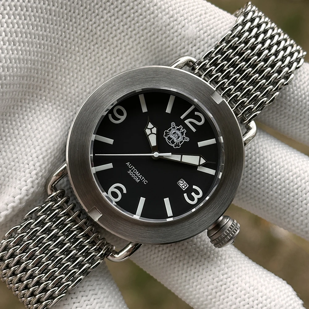 Steeldive 2025 Horloge SD1912 Oversize 47 MM Geborstelde Kast met Draaibare Bezel Saffierglas Automatisch 3000M Waterdicht Horloge Heren - afbeelding 2