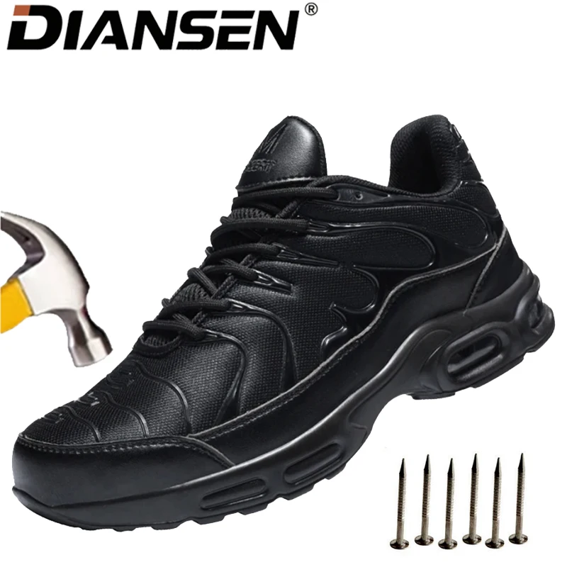 

Work Shoes Lightweight Slip Resistant Steel Toe Sneakers Light Anti-Puncture Wear-resisting Mens Boots for Construction Site
