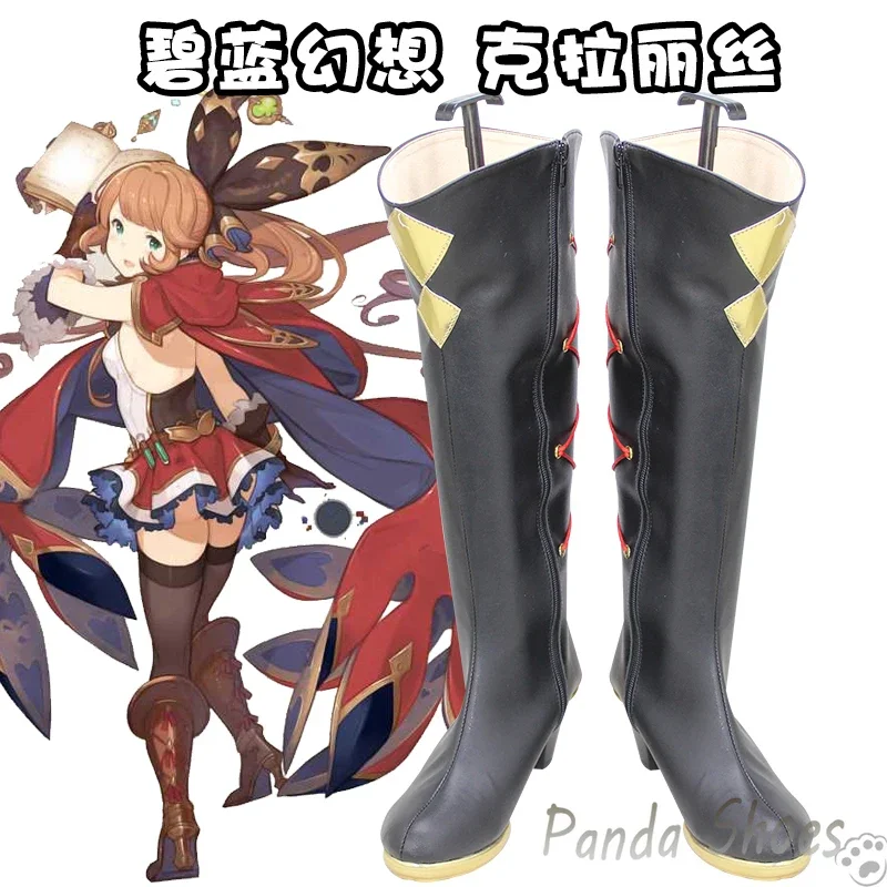 jeu-granblue-fantaisie-claris-cosplay-chaussures-anime-cos-bande-dessinee-cosplay-costume-accessoire-chaussures-pour-con-halloween-fete