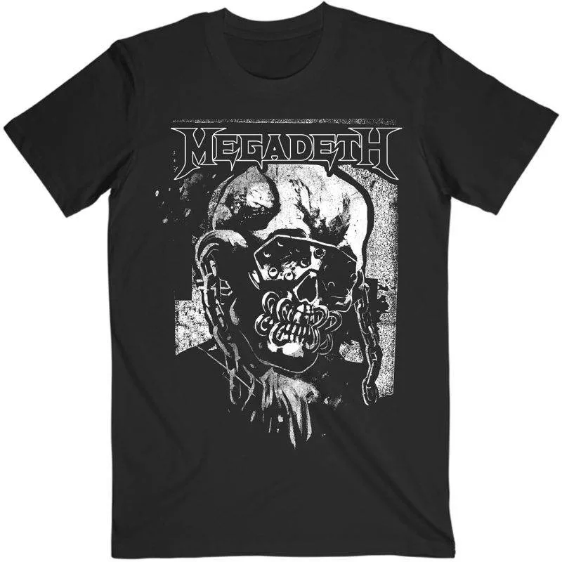 Megadeth Vic Rattlehead Skull Print Baumwoll-T-Shirt Thrash Metal Band Unisex Kurzarm-T-Shirt