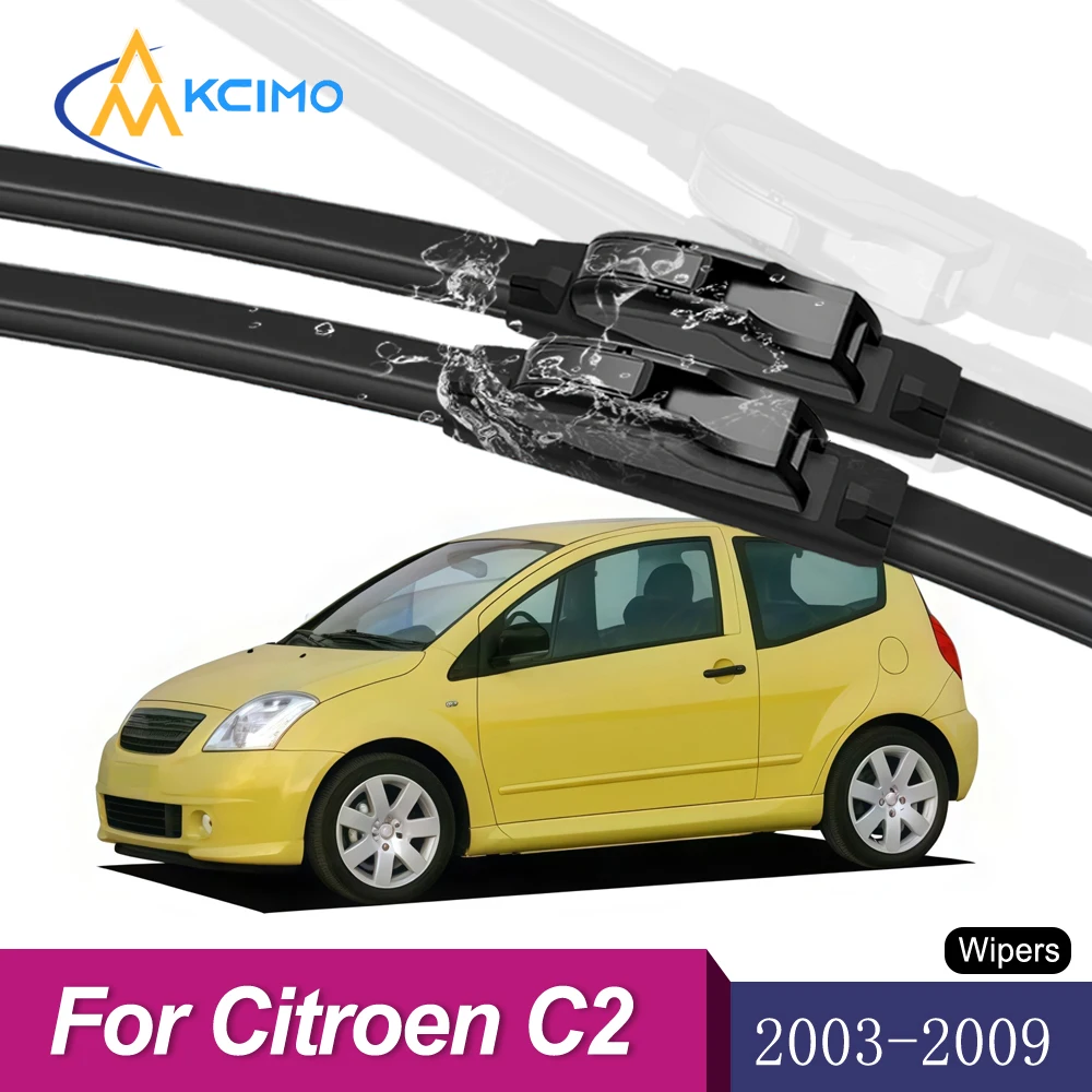 

Front Wiper Blades Set of 2 For Citroen C2 2003-2009 All-Season, Streak-Free Cleaning Durable Beam Windshield Wipers