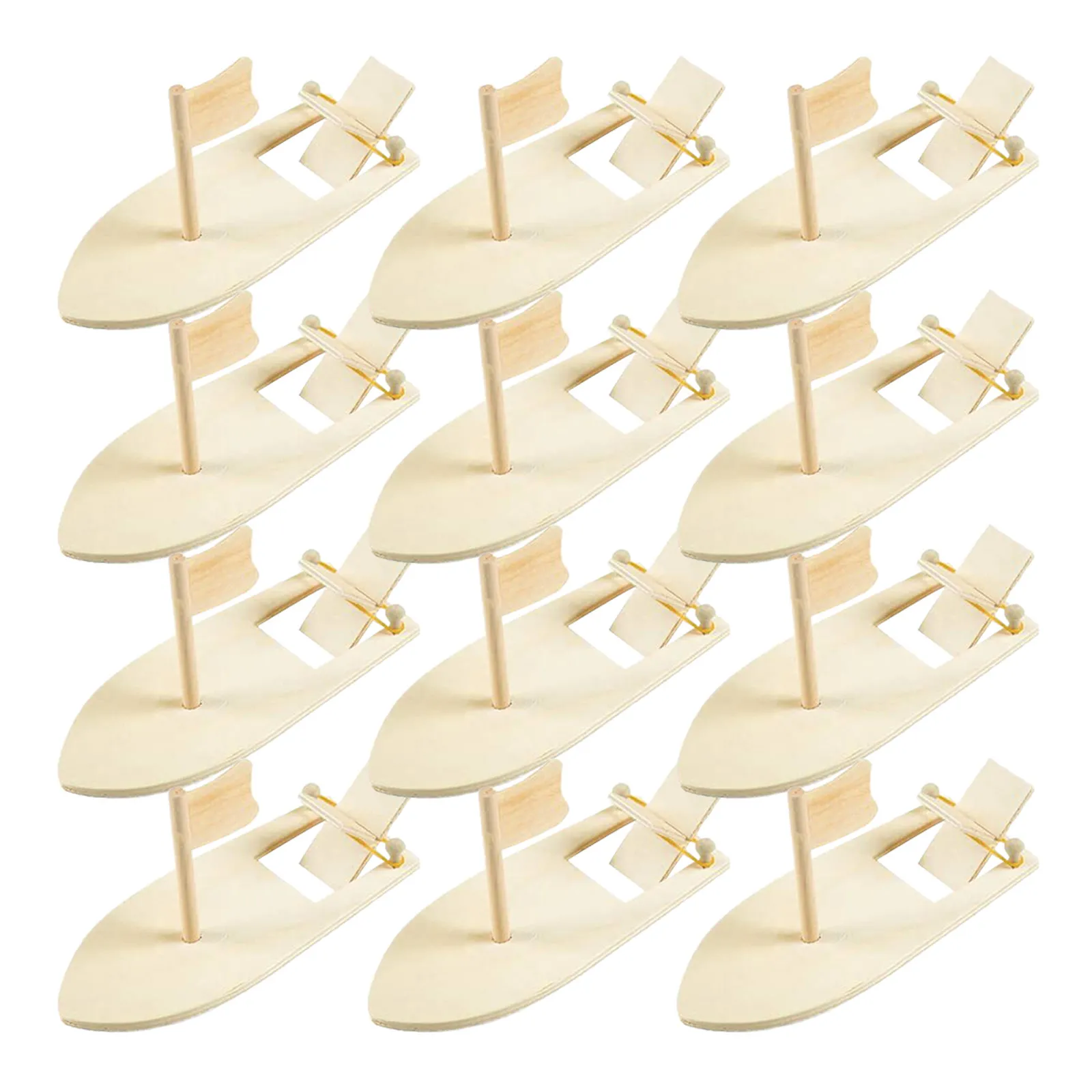 

12Pcs Wood Sailboat Materials Kit DIY Blank Wooden Sailboat Craft for Kids Painting Decoration Handmade Creative Wooden Boats