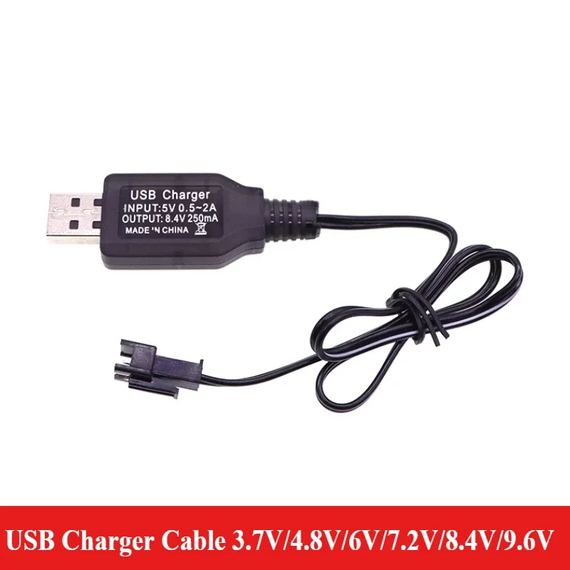 

USB Charger Cable For 3.7V/4.8/6/7.2/8.4/9.6V Lithium Battery Charger SM2P Forward RC Car Aircraft Spare Parts RC Quadcopter Toy