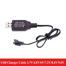USB Charger Cable For 3.7V/4.8/6/7.2/8.4/9.6V Lithium Battery Charger SM2P Forward RC Car Aircraft Spare Parts RC Quadcopter Toy