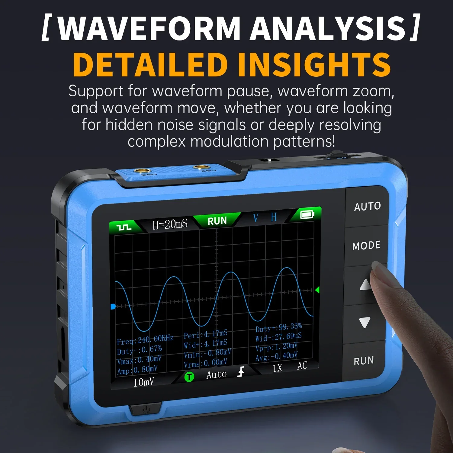 FNIRSI DSO510 New Mini Handheld Digital Oscilloscope 2in1 Signal Generator 48MS/s 10MHz  Sampling Rate Electronics Reparie Tools