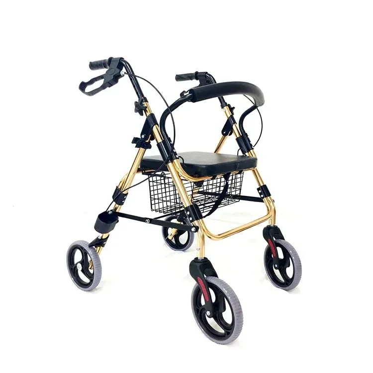

Walking Aids Folding Outdoor Lightweight Aluminium Adults Elderly Frame Foldable Upright Walker Rollator with Seat